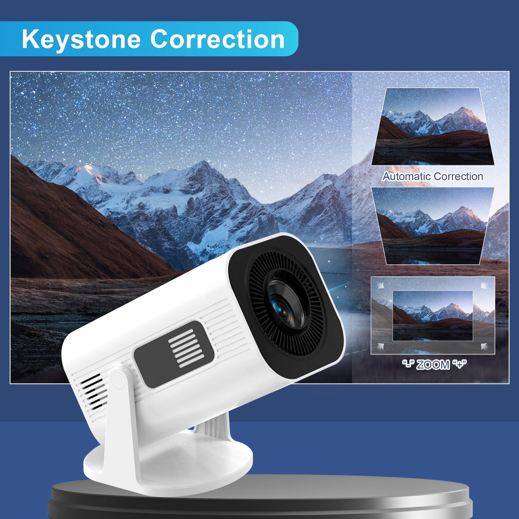 Gazsocy Mini Projector with Wifi and Bluetooth,Smart Video Projector Support 4K Decoding, Built in Speaker and App,200 ANSI